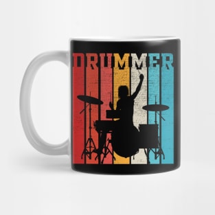 Drummer Retro Style Drum Player Mug